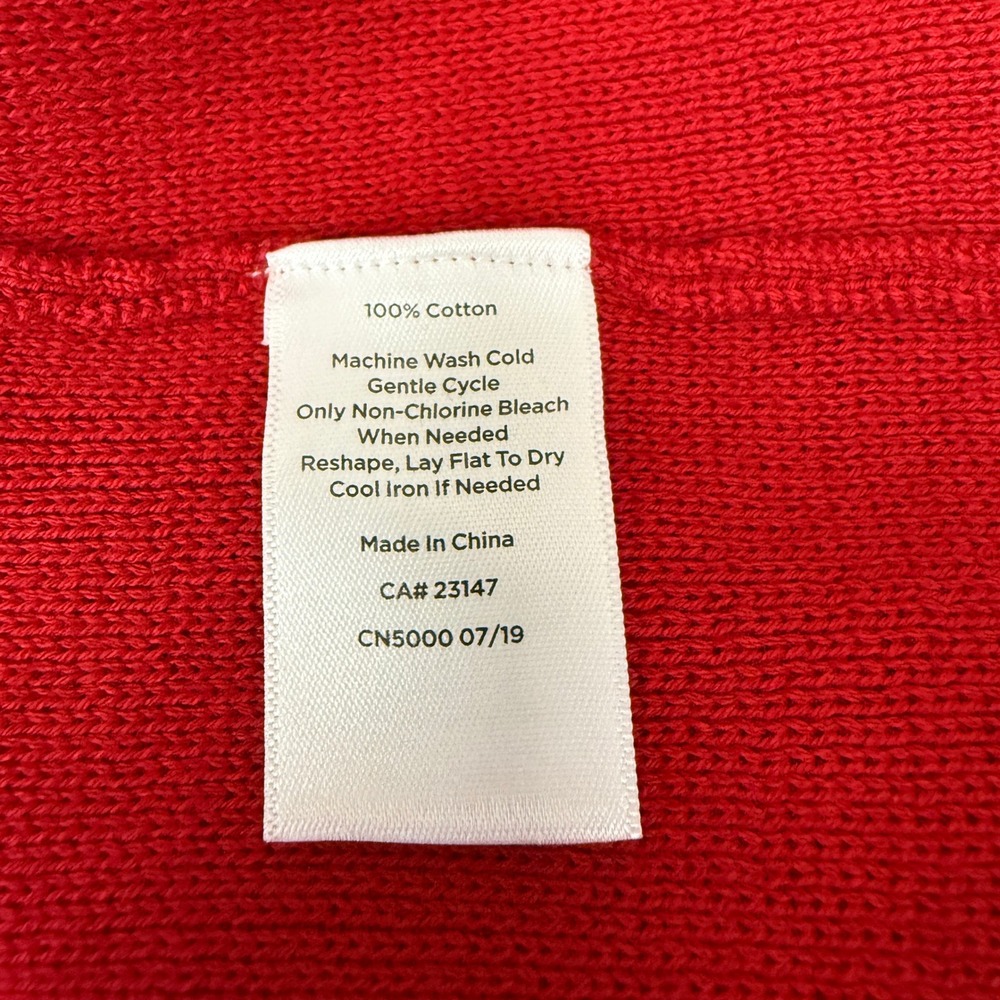 NWT Talbots Womens Open Front Longline Cardigan Cotton Size XL Red Knit Sweater - Picture 8 of 8
